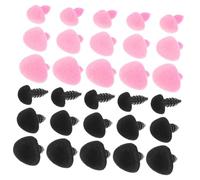 LIFKOME 60 Pièces Nez de Sécurité Plastique avec Flocage Triangle pour Accessoires DIY de Poupées Marionnettes et Peluches Noir et Rose Différentes