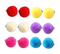 LIFKOME 6paires Lot Boucles Oreilles Clip Non Percées Avec Pompon Pour Fille Garçon Fille Bijoux Décoratifs