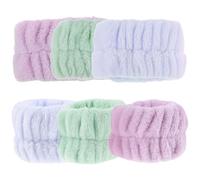 LIFKOME 6pcs Bracelets de Poignet Spa en Flanelle Absorbante, Confortables et Pratiques, Accessoires Doux Lavage du Visage et Soins Peau