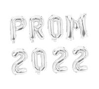 LIFKOME 8 Pièces Ballon Décoration Argentée avec Lettres Prom pour Fête de Remise de Diplômes Kit Ballon Aluminium pour Décoration Murale et Guirlande Festive