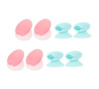 LIFKOME 8 pièces Cache Pinceaux Silicone Poussière et Perte avec Ventouse Housses Pratiques pour Pinceaux de Maquillage Demi Transparent Rouge et Vert Lot