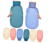 LIFKOME 8 pièces Gants de Exfoliants pour Corps Nettoyage Profond et Massage avec Manchette Élastique Adaptés et Hommes