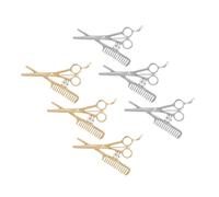 LIFKOME 8pièces Broche Barbe Et Coiffure Alliage Créatif Insignes Vintage Pour Accessoires Barbier Décoration Costume Professionnelle Épingles Corsage Coiffure Pour Barbier or Et Argent