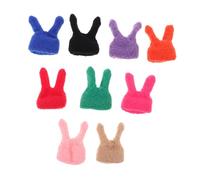 LIFKOME 9 Pièces Mini Knit Hats with Rabbit Ears for Crafts Small DIY Knitted Beanies for Doll Dress-up Bottle Toppers and Easter Decorations