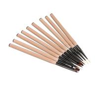 LIFKOME 9 pièces Set de Pinceaux Nail Art Ambrés pour Manucure Résistants et Légers Outils Précis pour Décoration Ongles Professionnels et Débutants Portables et Durables