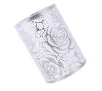LIFKOME Abat-jour Tissu Chic à Motif Rose Abat-jour Cylindrique Argenté pour Lampe de Bureau Salon et Lampadaire Accessoire Multi-fonction et Décoratif Hauteur