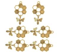 LIFKOME Abeilles Breloques Motif Nid D'abeille en Alliage Doré Accessoires Créatifs Faciles à Utiliser 6pcs pour Fabrication de Bijoux DIY et Artisanat