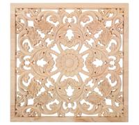 LIFKOME Appliques en Bois Sculpté Carrées Creuses, Style Français Vintage | Bois , Grain Visible, Marron, Modulaires et Faciles à Combiner, pour Tête de Lit et Vitrines