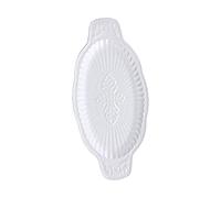 LIFKOME Assiette Poisson Céramique Double Poignée Plateaux de Service pour Cuisine et Restaurant Design Unique Surface Lisse et Facile à Nettoyer Usage Polyvalent