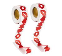 LIFKOME Autocollants Corps Auto-adhésifs Rouges en Papier, 2 Rouleaux de 500 Gommettes pour Bronzage Solide, Décorations pour Calendriers et Cartes Postales