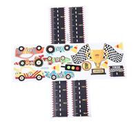 LIFKOME Autocollants Hauteur pour Garçon Fille avec Thème de Voitures de Course Règle de Amovible Autocollante pour Décoration Jeux