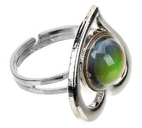 LIFKOME Bague Cœur Réglable en Alliage Pierre Changeante de Couleur, Bague D'humeur Fantaisie pour Femmes et Adolescentes, Bijoux D'humeur pour Usage Quotidien et Occasions Spéciales