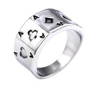 LIFKOME Bague De Mode En Acier Inoxydable Rétro As De Pique Poker, Style Hip-hop Vintage, Taille 12, Unisexe, Bijou De Doigt Pour Fête Et Vie Quotidienne