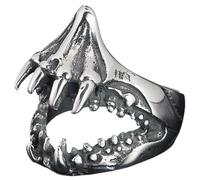 LIFKOME Bague Homme Gueule de Requin Anneaux en Acier Titane Bague Gothique Bijoux pour Fêtes et Soirées