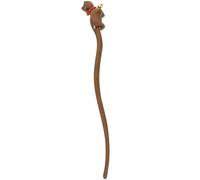 LIFKOME Baguette à Cheveux en Bois Marron Clochette Chat, Design Vintage Unique, Maintien Sécurisé et Insertion Facile, Accessoire Coiffure pour Femmes en Célébration