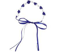 LIFKOME Bandeau de Mariée Floral Vintage Fait Main avec Perles Délicates, Accessoire Cheveux Réglable en Argile Colorée, Couronne Élégante pour Coiffure de Mariage et Demoiselle D’honneur