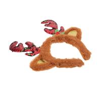 LIFKOME Bandeau de Noël avec Grandes Oreilles de Renne Peluche Accessoire Unisexe pour Fêtes de Noël Concerts et Célébrations Nouvel An et Festif