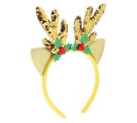 LIFKOME Bandeau Noël à Paillettes Bicolores Cerf Accessoire de Coiffe Festival pour Fêtes Carnaval et Cosplay Couleur Aléatoire