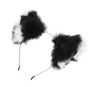 LIFKOME Bandeau Oreilles Chat Peluche Cosplay Doux Confortable Serre-tête Mignon pour Fête Déguisement Accessoire Cheveux Noir et Blanc