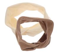 LIFKOME Bandeaux En Tissu Larges Noués 2 Pièces Tailles Élastiques Pour Femmes Sport Yoga Quotidien Cheveux Doux Respirants Beige Et Kaki