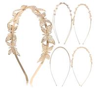 LIFKOME Bandeaux Métalliques Dorés Coiffes Délicates et Élégantes pour Femmes et Filles Résistantes à la Décoloration Lot de 5 Pièces pour Fêtes Halloween et Jeux de Rôle