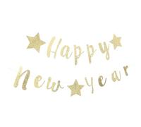 LIFKOME Bannière Suspendue de Fête du Nouvel An 2021 Motifs Happy New Year et Étoiles Décoration de Fête Colorée pour Intérieur et Extérieur Guirlande Festive pour Célébration et