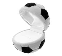 LIFKOME Boîte à Alliances en Flocage Forme Football, Design Compact pour Organiser Bijoux et Petits Objets, pour Mariages et Coiffeuses