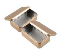 LIFKOME Boîte à bague rectangulaire en fer-blanc 2 pièces - Mini boîte métallique pour rangement de bonbons et épingles - Solution de rangement pratique pour tiroir et maison - Couleur