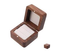 LIFKOME Boîte à Bijoux Bois Vintage pour Mariage Porte-alliances Double Petit Format Étui Compact pour Bagues et Bijoux de Voyage Rangement Élégant pour Demande Fiançailles