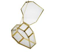 LIFKOME Boîte à Bijoux en Verre Style Européen Cœur Grosse Taille 175 X 65 CM Coffret Rangement Transparent pour Colliers Bracelets Bagues Présentoir Bijoux Rétro Polyvalent