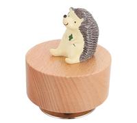 LIFKOME Boîte à Musique en Bois Rotative Figurine Hérisson Cartoon Décoration Chambre et Bureau Mécanisme à Remontoir Manuel Présent Saint-Valentin ou Anniversaire Décor Romantique et
