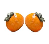 LIFKOME Boîte à Thé en Porcelaine Orange de Fruit 2pcs, Bocal Décoratif en Céramique Nordique, Facile à Nettoyer, pour Maison et Bureau