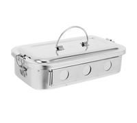 LIFKOME Boîte Acier Inoxydable avec Couvercle Perforé et Verrou Organiseur pour Outils de Médecin Plateau Stérilisable et Polyvalent pour Instruments et Fournitures