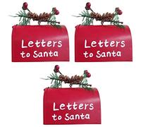 LIFKOME Boîte Aux Lettres De Noël en Fer Rouge 8x8x18 Cm - Décoration Arbre De Noël Pendentif Festif Cadeau pour Amis Et Famille