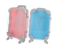 LIFKOME Boîte De 2 Pièces Mini Valise Trolley Boîtes De Faux Cils Étui Porte Faux Cils Boîtes à Cils Vides Mini Boîtes à Bonbons Valise De Maquillage Portable Plastique