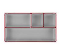 LIFKOME Boîte de Rangement pour Montre Rouge Petit Contenant Plastique avec Compartiments Précis et Couvercle Transparent Organiseur Portable pour Accessoires Horlogers et Outils de