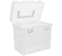 LIFKOME Boîte de Rangement Transparente Capacité 60 Stylos pour Marqueurs Poignée Portable Organisateur Multifonction pour Loisirs Créatifs et Voyage