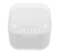 LIFKOME Boîte Nettoyante Réutilisable pour Outils de Nail Art, Bac de Trempage en Plastique Blanc, Filtre pour Embouts de Ponceuse, Accessoire Portable pour Nettoyage Professionnel