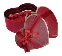 LIFKOME Boîte Présent en Carton Forme Cœur pour Femmes, Couleur Rouge Profond, Lot, Emballage pour Bijoux et Cosmétiques, Utilisation Saint-valentin, Anniversaire, Présentation Élégante