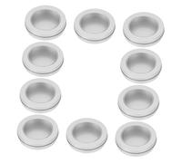 LIFKOME Boîte Ronde en Fer-blanc Argentée 10 Pièces, pour Biscuits | Légère et Robuste, Finition Brillante, Forme Ronde Compacte, Lot de Dix, Style Élégant