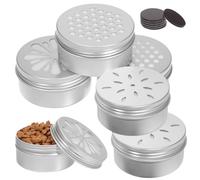 LIFKOME Boîtes de Dressage Olfactif pour Chien, Aluminium Argenté | Couvercles Ajourés, Fixation par Pastilles Adhésives, pour Exercices Extérieurs et Initiation Olfactive