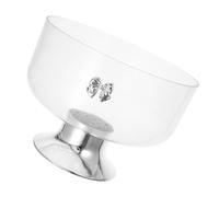 LIFKOME Bol à Dessert Pied Transparent 20 CM Coupe à Fruits Décorative Bol en Verre Support Stabile Cuisine Accessoire Décoration de Table