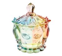 LIFKOME Bonbonnière en Verre 180 Ml avec Couvercle Hermétique Bocal Cuisine en Verre Coloré à Motifs Embossés Récipient pour Bonbons Fruits Secs et Décoration de Fête