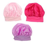LIFKOME Bonnet de Nuit pour Garçon et Filles 3pcs, Confortable et Respirant en Polyester, Bord Large et Forme Ronde, pour Dormir et Protéger les Cheveux