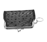 LIFKOME Boucle Porte-Monnaie Carte Mince avec Poche Clé Fermoir Titulaires Portefeuille Étagère De Rangement Titulaire du Changement Changer De Support De Stockage Black PVC