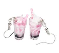 LIFKOME Boucles D’oreilles Pendantes Femme de Glace et Perle, Boucles D’oreilles Créatives et Drôles, Bijoux Fantaisie Légers pour Fête et Anniversaire, Couleur Rose Pâle, 1 Paire