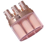 LIFKOME Bouteille Vide à Trois Tubes Distributeur Liquide Poussoir pour Maquillage et Lotion Flacon Rechargeable Compact pour Voyage et Soins Cosmétiques