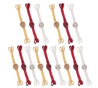 LIFKOME Boutons de Cheongsam Chinois Artisanaux 15 Pcs - Fermetures à Nœud en Strass pour Couture - Boucles Nœud Chinois Décoratives - Lot Mixte Rouge Foncé Jaune Ocre Blanc Cassé -