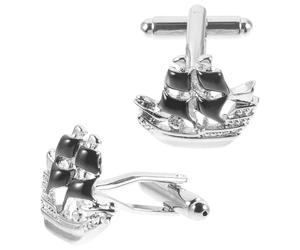 LIFKOME Boutons de Manchette Ensemble de Boutons de Manchette Classiques et Contemporains en Cuivre Voilier pour Hommes Solide Clous Décoratifs pour Vêtements, Présents Fête des Pères