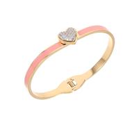 LIFKOME Bracelet Femme Cœur Minimaliste Acier Inoxydable avec Fermoir à Ressort Manchette Élégante et Colorée pour Anniversaire Mariage Saint-valentin